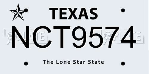 NCT9574 Texas License Plate