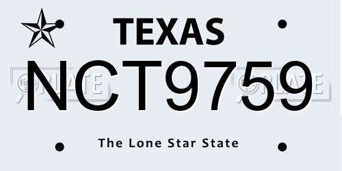 NCT9759 Texas License Plate