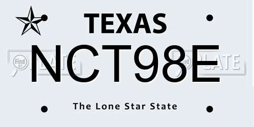 NCT98E Texas License Plate