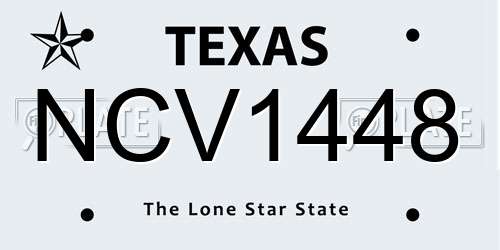 NCV1448 Texas License Plate