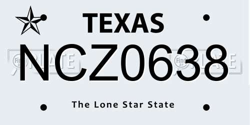 NCZ0638 Texas License Plate