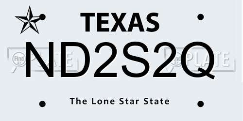 ND2S2Q Texas License Plate