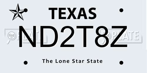 ND2T8Z Texas License Plate