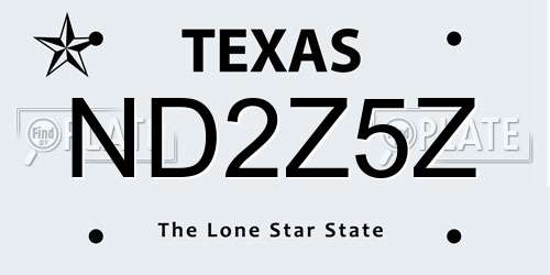 ND2Z5Z Texas License Plate