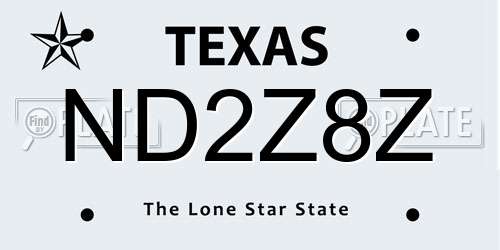 ND2Z8Z Texas License Plate