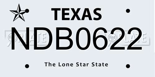 NDB0622 Texas License Plate