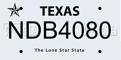 NDB4080 Texas License Plate