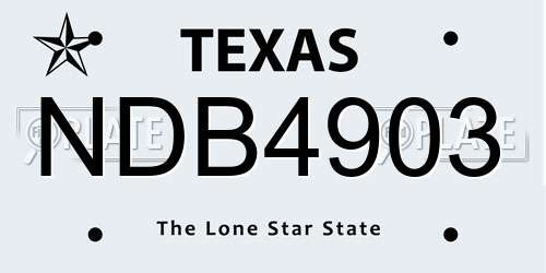 NDB4903 Texas License Plate