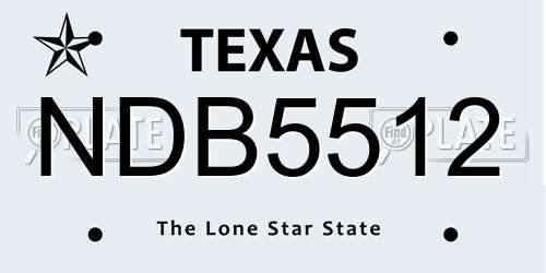 NDB5512 Texas License Plate