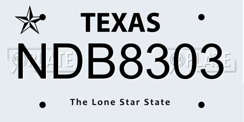 NDB8303 Texas License Plate