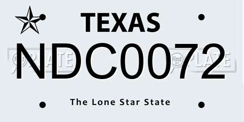 NDC0072 Texas License Plate
