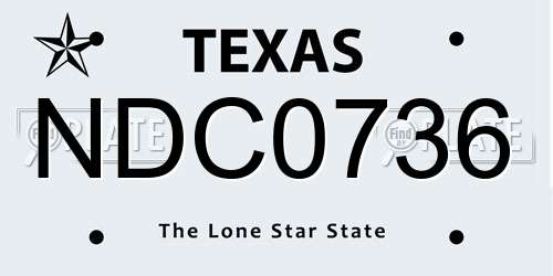 NDC0736 Texas License Plate