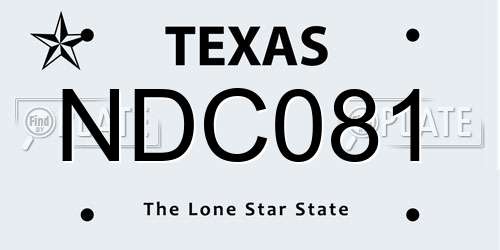 NDC081 Texas License Plate