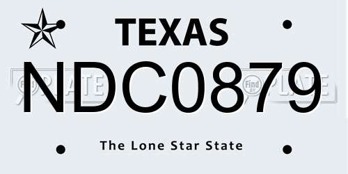 NDC0879 Texas License Plate