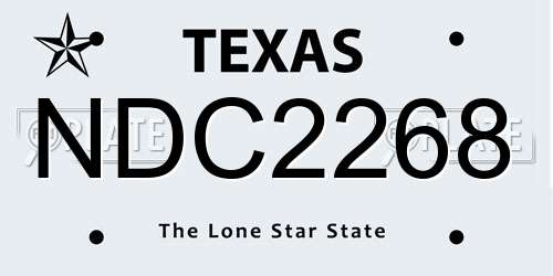 NDC2268 Texas License Plate