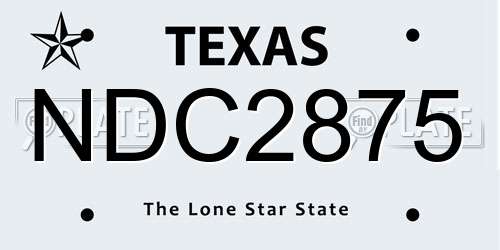 NDC2875 Texas License Plate