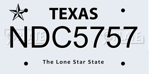 NDC5757 Texas License Plate