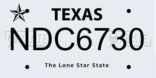 NDC6730 Texas License Plate