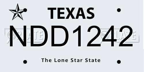 NDD1242 Texas License Plate