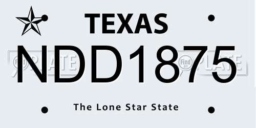 NDD1875 Texas License Plate