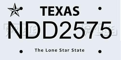 NDD2575 Texas License Plate