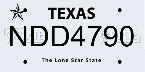 NDD4790 Texas License Plate