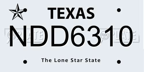 NDD6310 Texas License Plate