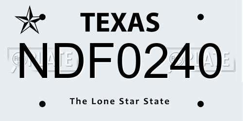 NDF0240 Texas License Plate