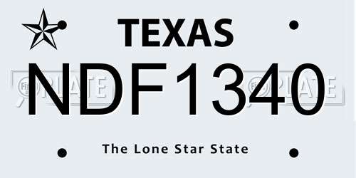 NDF1340 Texas License Plate