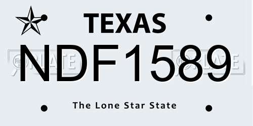 NDF1589 Texas License Plate