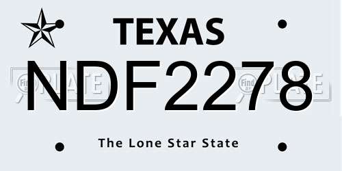 NDF2278 Texas License Plate