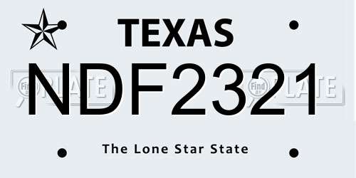 NDF2321 Texas License Plate