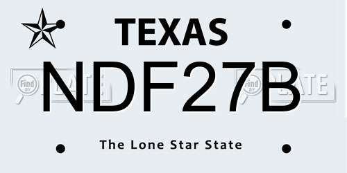 NDF27B Texas License Plate