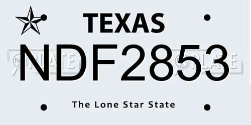 NDF2853 Texas License Plate