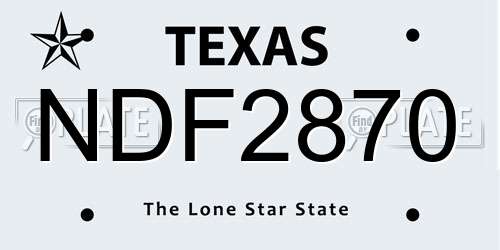 NDF2870 Texas License Plate