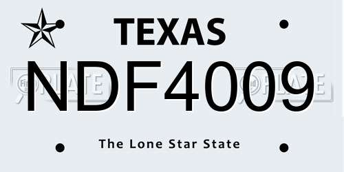NDF4009 Texas License Plate