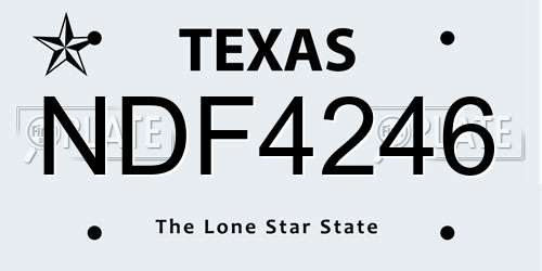 NDF4246 Texas License Plate
