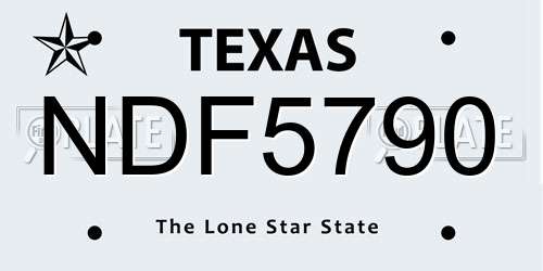 NDF5790 Texas License Plate
