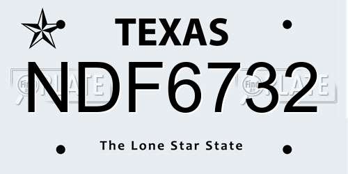 NDF6732 Texas License Plate