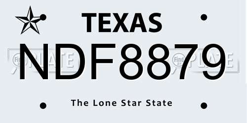 NDF8879 Texas License Plate