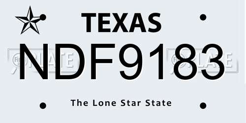 NDF9183 Texas License Plate