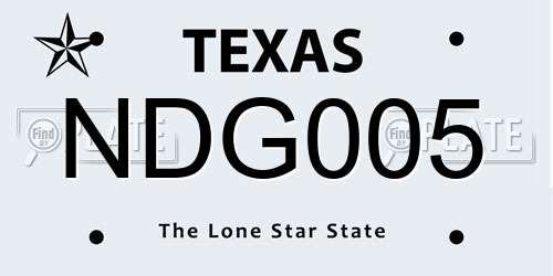 NDG005 Texas License Plate