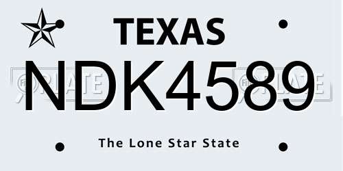 NDK4589 Texas License Plate