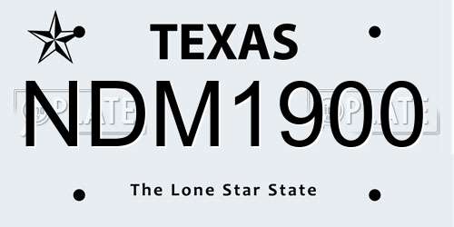 NDM1900 Texas License Plate