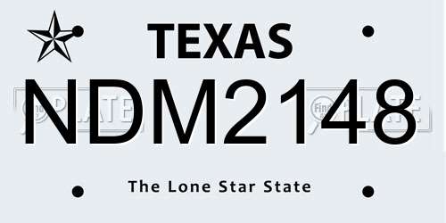 NDM2148 Texas License Plate