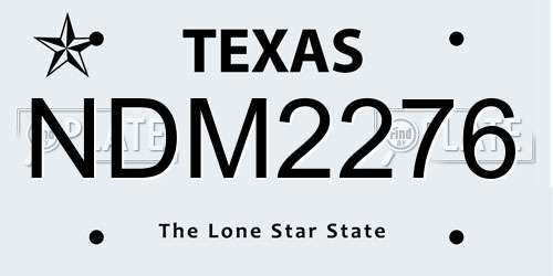 NDM2276 Texas License Plate