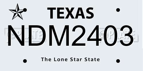 NDM2403 Texas License Plate