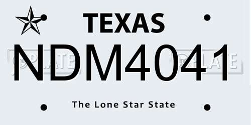 NDM4041 Texas License Plate