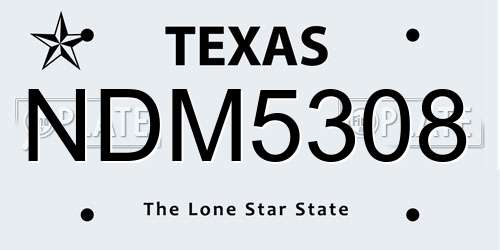 NDM5308 Texas License Plate