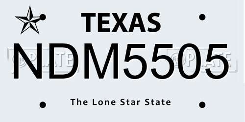 NDM5505 Texas License Plate